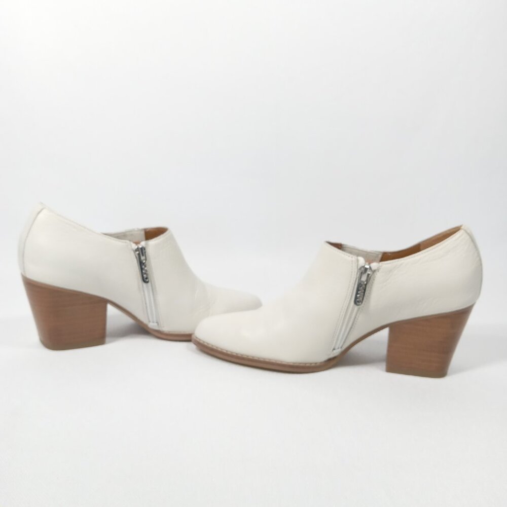 SARTO Womens White Leather Heeled Ankle Boots Size 6M - Picture 10 of 14